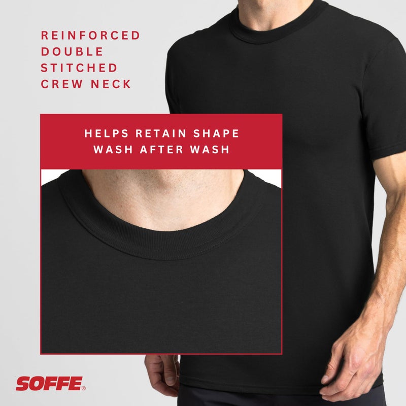 Soffe Men's 3 Pack - USA Poly/Cotton Military Tee, Black, Large - Image 3